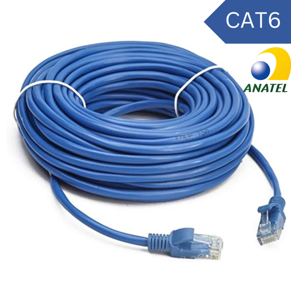 Cabo de Rede Cat6 LAN Ethernet RJ45 3 5 10 15 20 e 30 Metros Montado