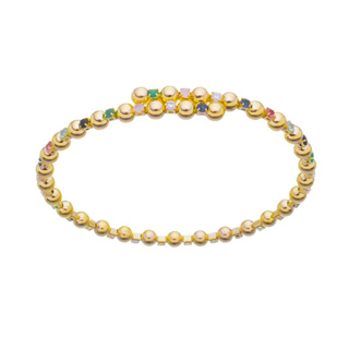 Pulseira Folheada a Ouro com Bolinhas Colors (SJ009PU)