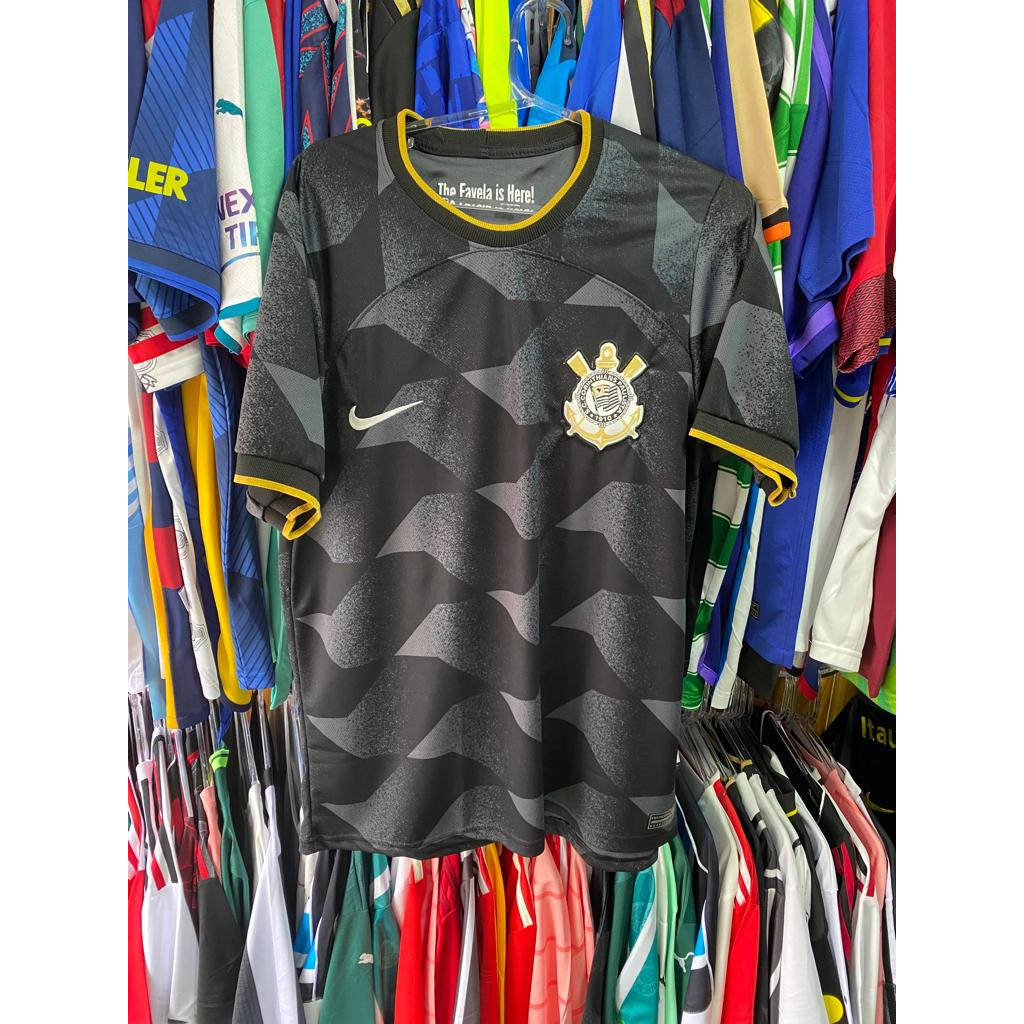 Camisa de Time Corinthians Preto Nova Masculino Femino Infantil Treino  Viagem Polo