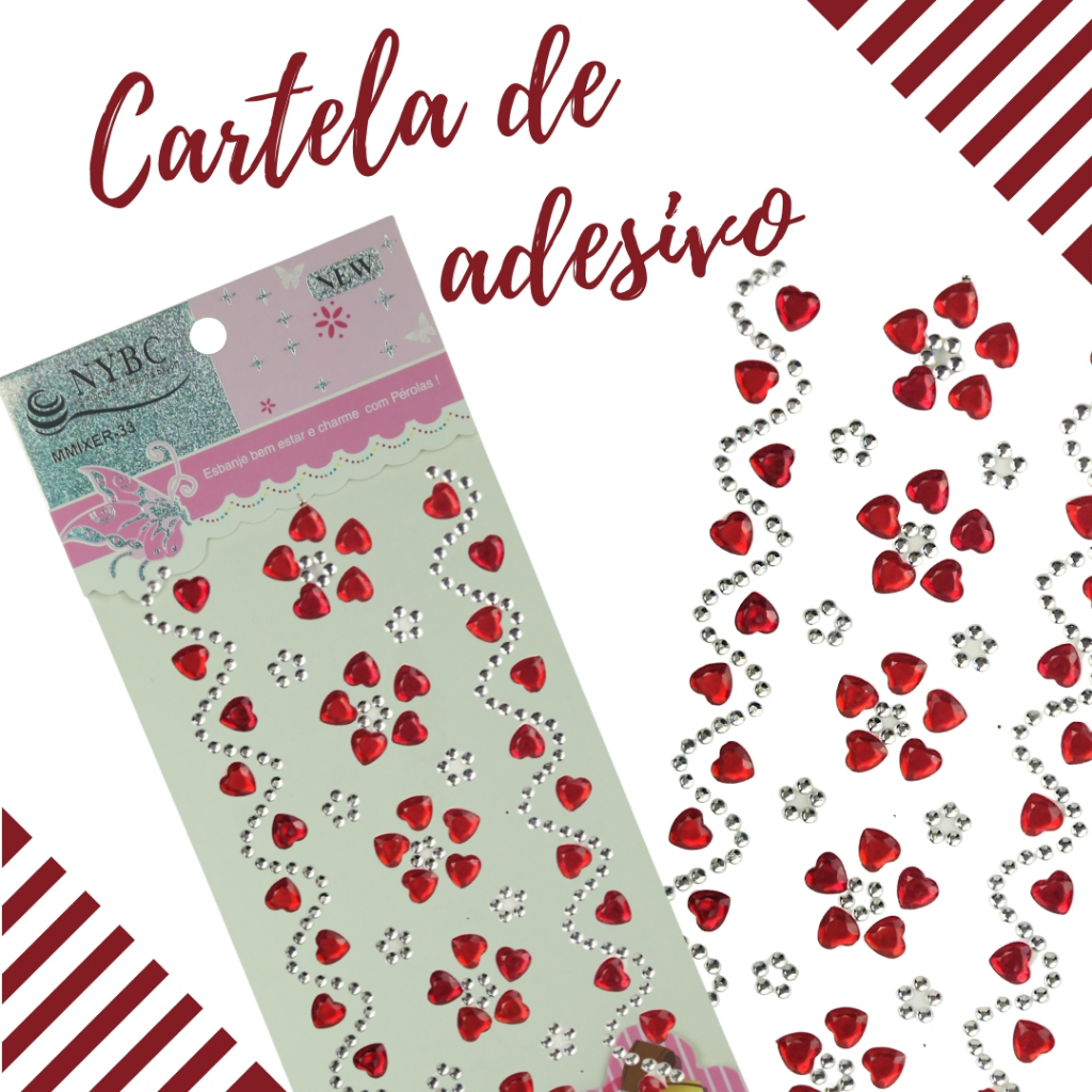 Cartelas De Adesivo Coração Autocolante - Sticker - 01 Unidade Diversas Cores - Mmixer33 - Criar