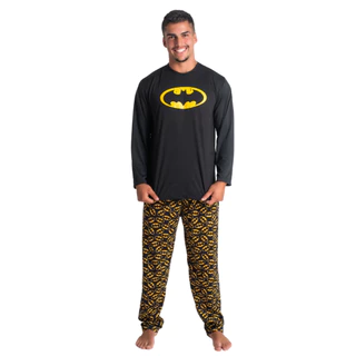 Pijama Super Herói Longo Dormir Adulto Pai Masculino Comprida Conjunto Dormir Frio Noite Inverno Promoção 326 em Oferta na Shopee