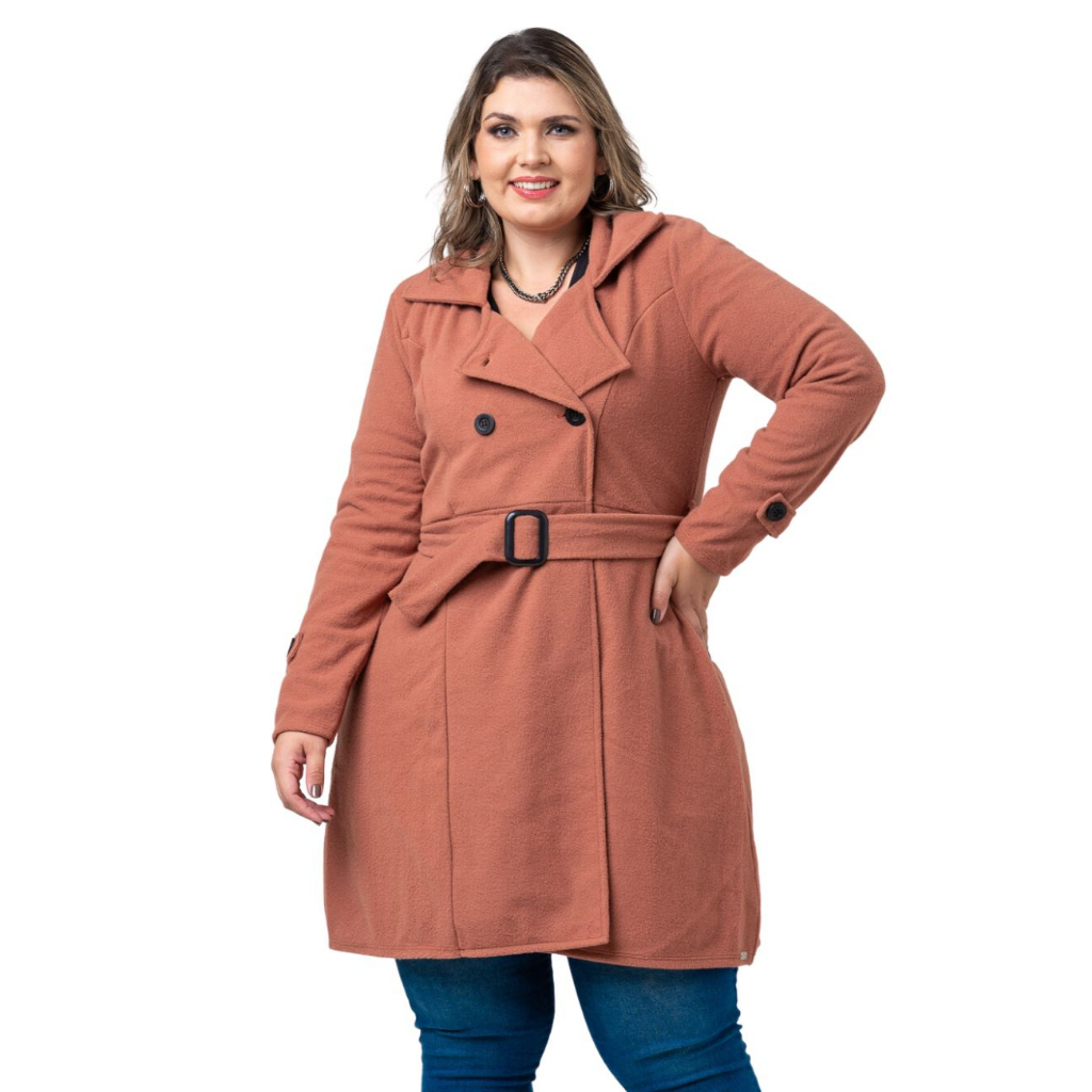 Casaco Sobretudo feminino plus size | Shopee Brasil
