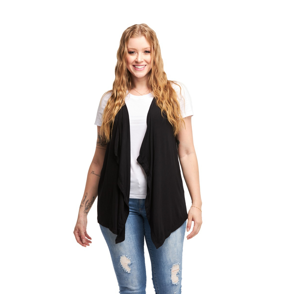 Colete Feminino de Bico Blusa Cardigan Viscolycra Ca5 | Shopee Brasil