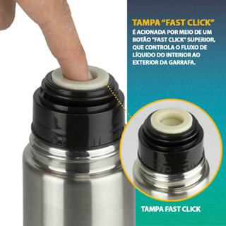 Garrafa Térmica De Inox 460ml/500ml /750ml Café Quente Água Gelada Segura Temperatura Tampa Vedadora Copinho para Beber