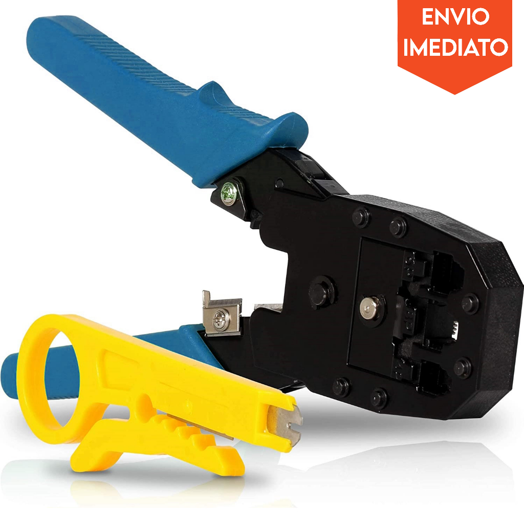 Alicate de Crimpagem RJ45/RJ12 E RJ11 com Descascador de Cabos