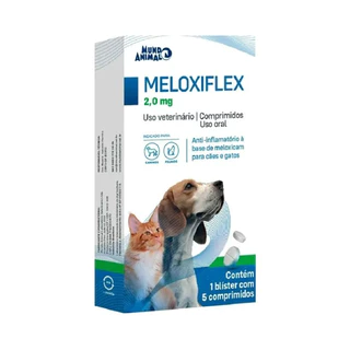 Meloxiflex 2mg 5 Comprimidos para Cães e Gatos Mundo Animal em Oferta na Shopee