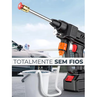 Lavadora de Alta Pressão Recarregável Sem Fio Com Dispensador De Sabão