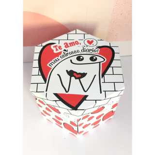 Caixa explosão Eu te amo meu estresse diário (DESMONTADA) Embalagem Presente Doce Bombom Chocolate Caneca ou Minibolo