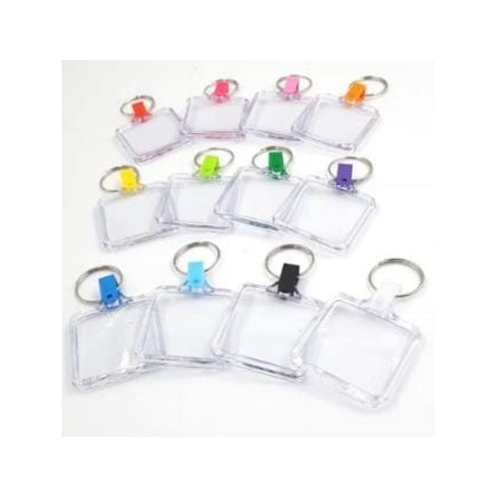 Chaveiros acrílico porta foto quadrado c/10
