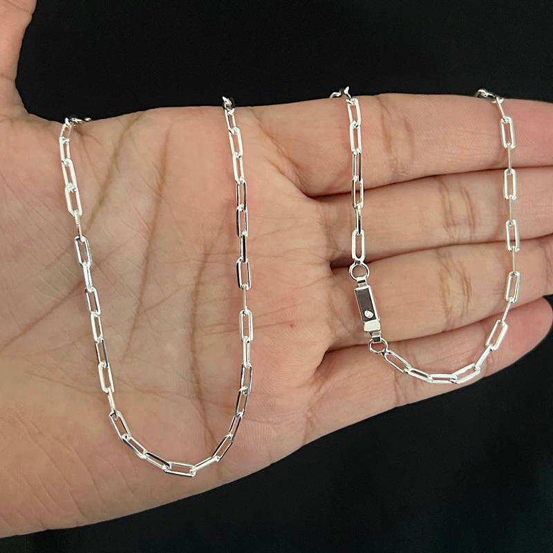 Corrente Correntinha Masculina Banhado A Prata 925 Cordão Cartie 3mm ...