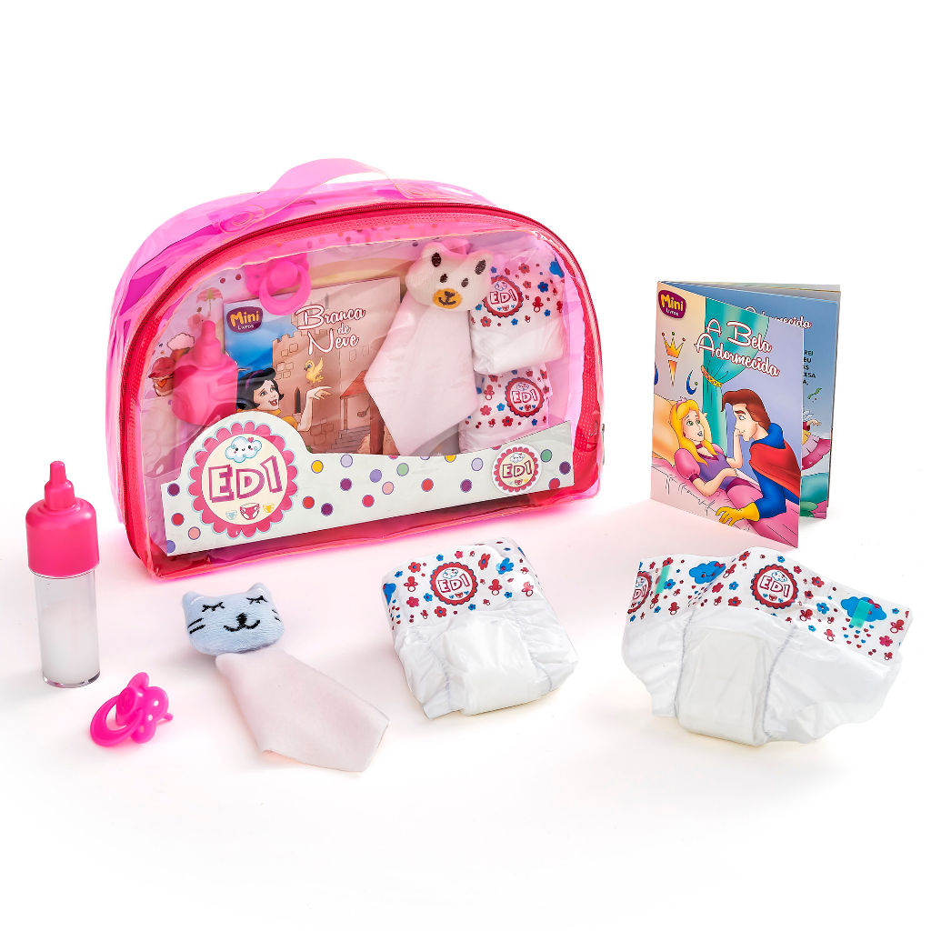 Kit Nanar Acessórios Boneca Reborn Pequena Fralda Chupeta