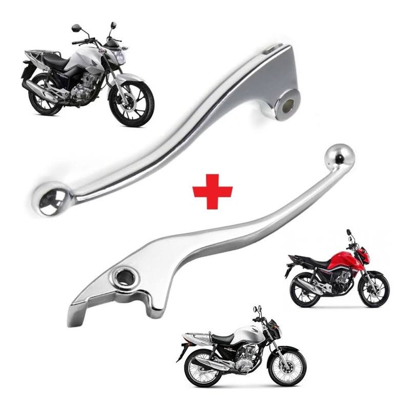 Manete Freio Disco + Manete Embreagem Titan 125/150/160 Cromado e Preto