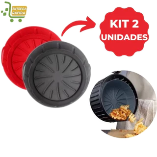 Kit 2 Forma de Silicone para Airfryer Cozimento Redonda