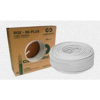 Cabo Coaxial Rg6 Cobreado Malha 90% Rolo 100 Metros Pronta Entrega