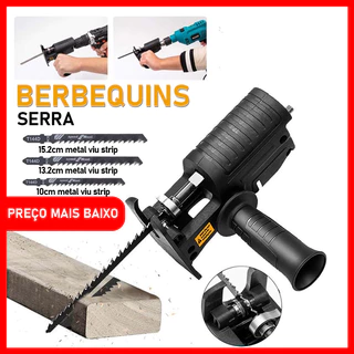 Adaptador Serra Sabre Tico Tico Para Furadeira E Parafusadeira Adaptador de serra alternativo portátil com serra elétrica broca elétrica modificada serra elétrica ferramenta elétrica chainaw máquina de corte de madeira serras broca para serras gabarito.