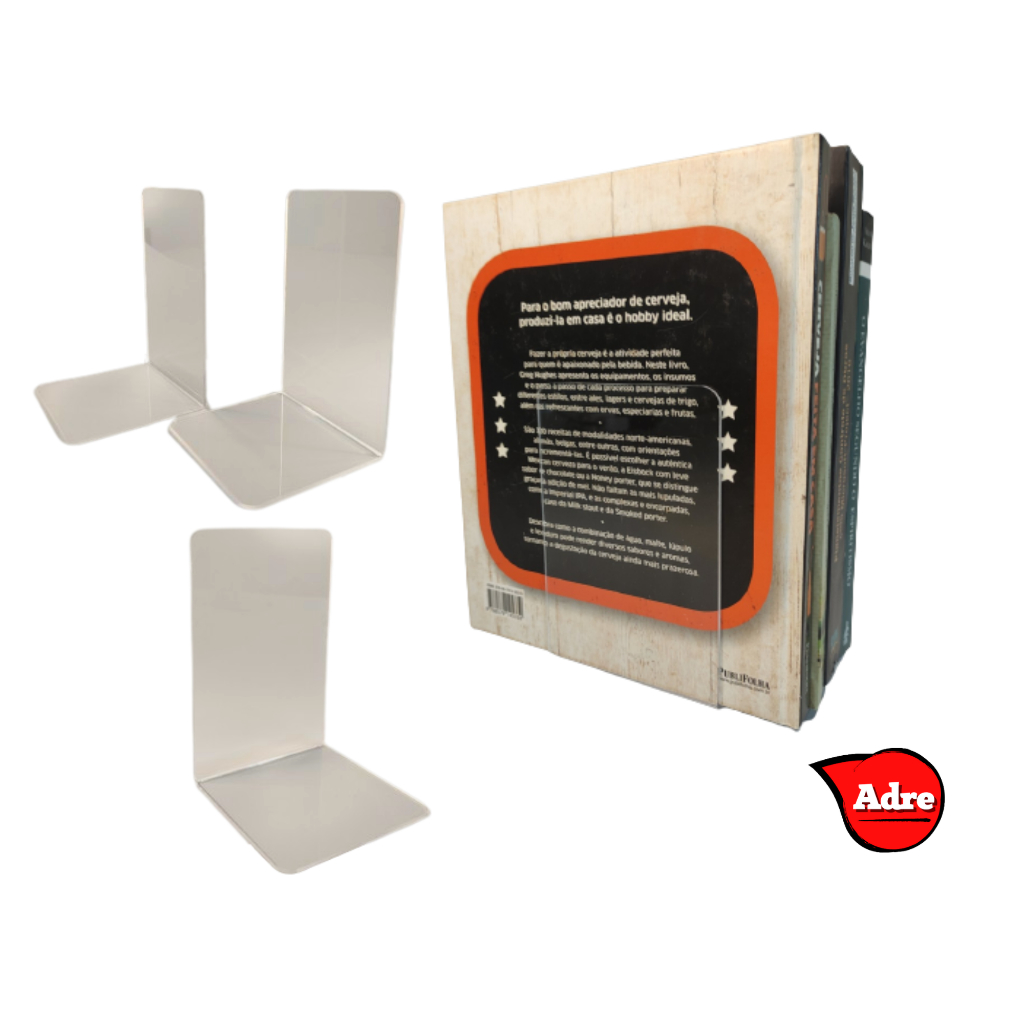 Aparador de Livro Bibliocanto Suporte Apoior Lateral Acrilico Cast