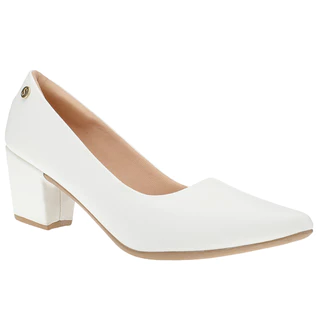 Sapato Social Scarpin Bico Fino Leve e Confortável Shekinah Salto Baixo Grosso Luxo Moda Bloco Moda