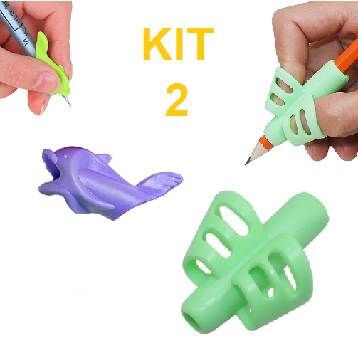 Kit 2 Adaptador para Escrita Apoio De Dedos p/ segura lapis ou caneta Stetro Ergonômico