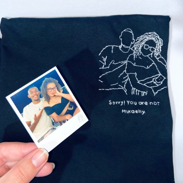 Camiseta c/ SUA foto bordada