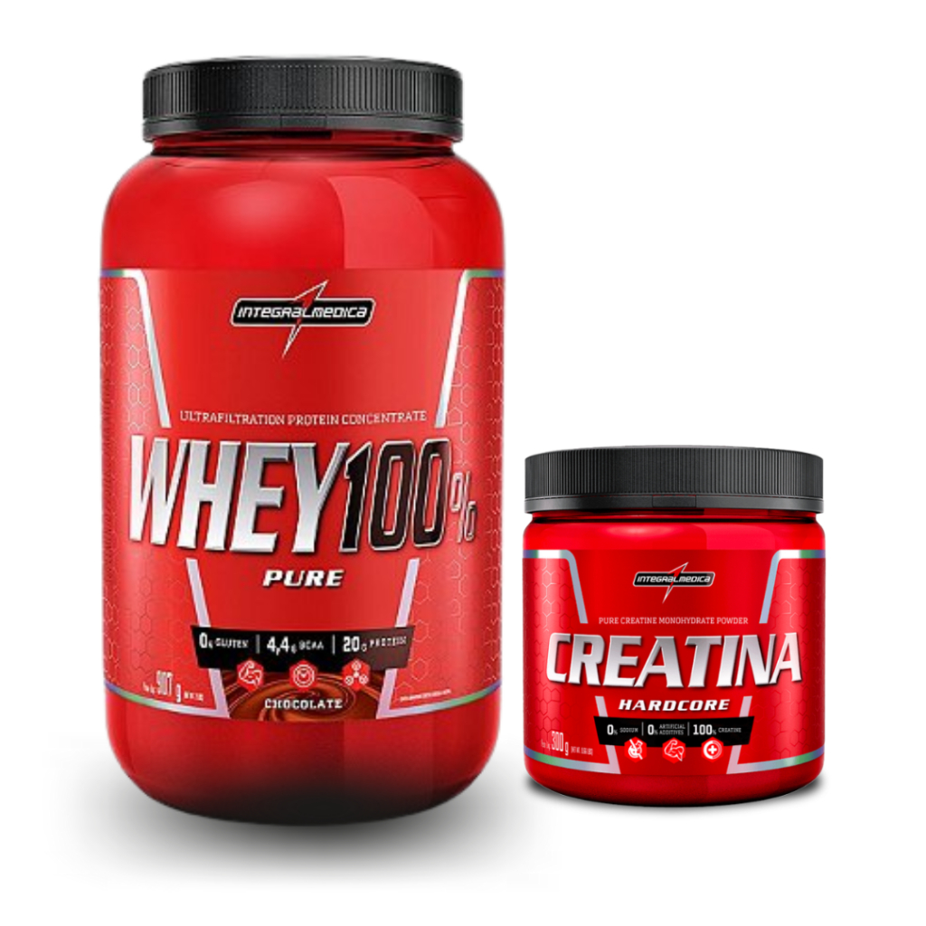 Kit Whey Protein 100% Super Pure 900g + 100% Pure Creatine 300MG, Integralmedica