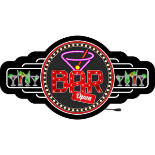 Placa Led Retro Luminária Vintage Para Bar Adega Restaurante