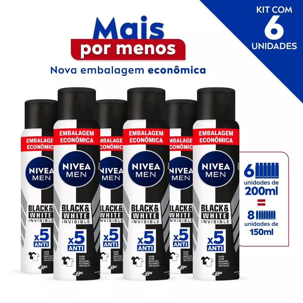 NIVEA Kit 6 Desodorante Aerosol