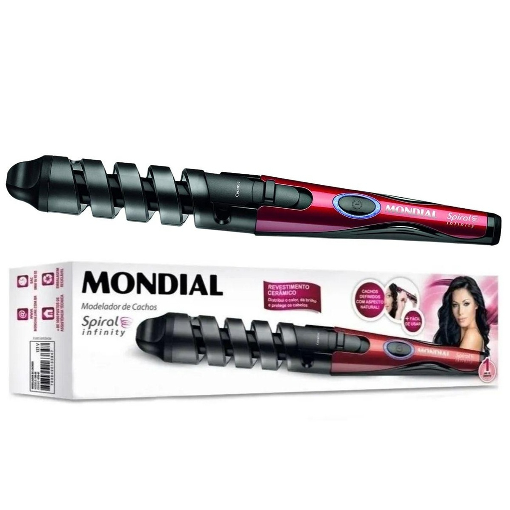 Modelador de Cachos Mondial Spiral Infinity EM-05 Bivolt Cabo Giratório ...