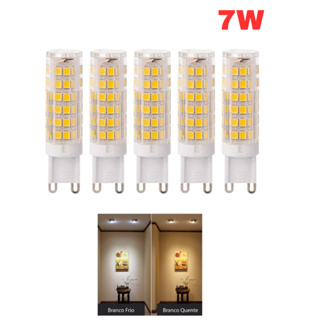 Kit 5 Lâmpadas Led Halopim G9 7w Para Arandelas Lustres E Abajur