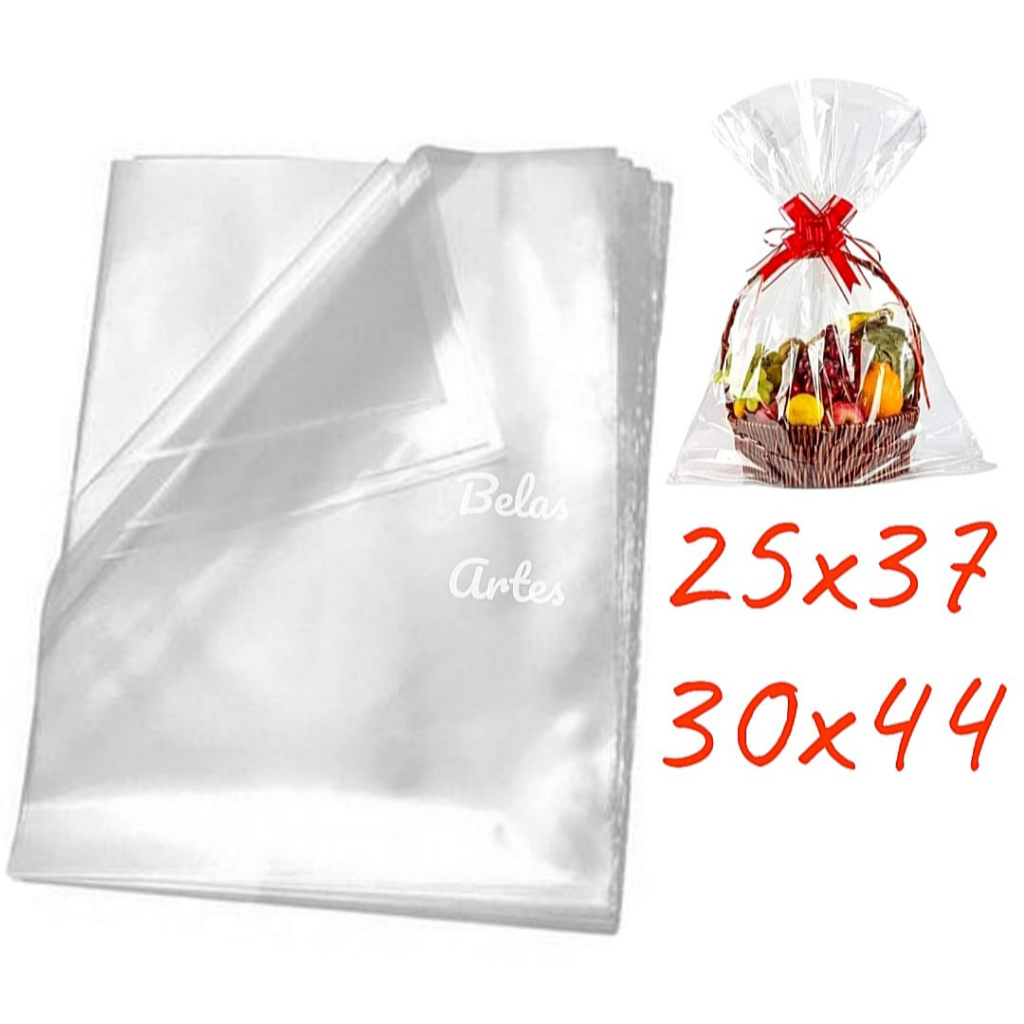 Saco de Celofane Transparente - 50 Unidades | Shopee Brasil