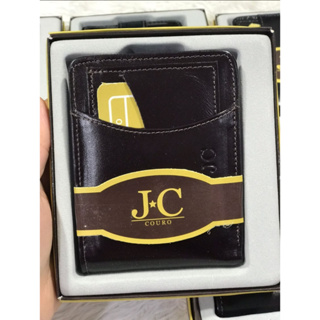 Carteira Masculina Couro Legítimo JC Com Porta Moedas CNH RG Otimo presente pais namorados