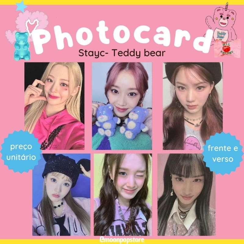 Photocard Kpop Stayc Teddy Bear - VALOR POR UNIDADE- Fanmade