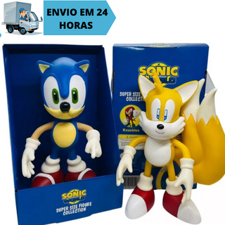 Sonic ul Amarelo Preto Vermelho Kit 4 Bonecos + Canecas - Super