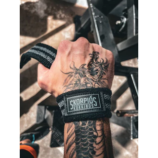 Par Straps 100% algodão preto com chumbo para academia, cross fit e musculação.