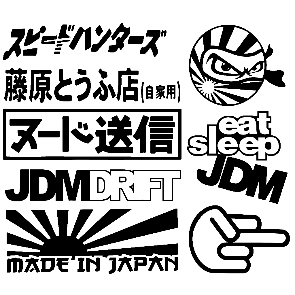 Adesivos Japonês Kit 6 Unidades Drifts e JDM Kit adesivo de carro e moto