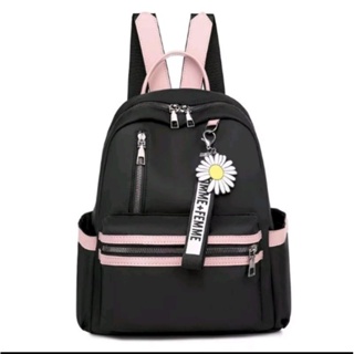 Mochila Feminina Casual Impermeável De Nylon De Alta Qualidade mochila escolar com chaveiro -003