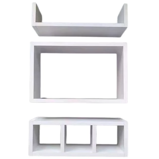 Nicho Decoração Banheiro Quarto, Cozinha, Sala, MDF 15mm Branco Kit C/ 3 peças