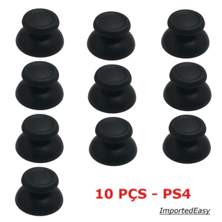 Botões Analógicos Para Ps4 10 Peças Preto / Cinza