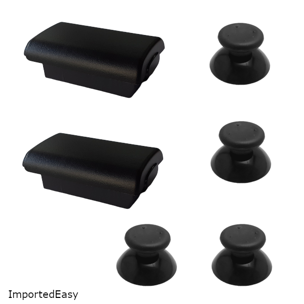 Kit 4 Botões analógicos e 2 Tampa suporte das pilhas para controles do Xbox 360