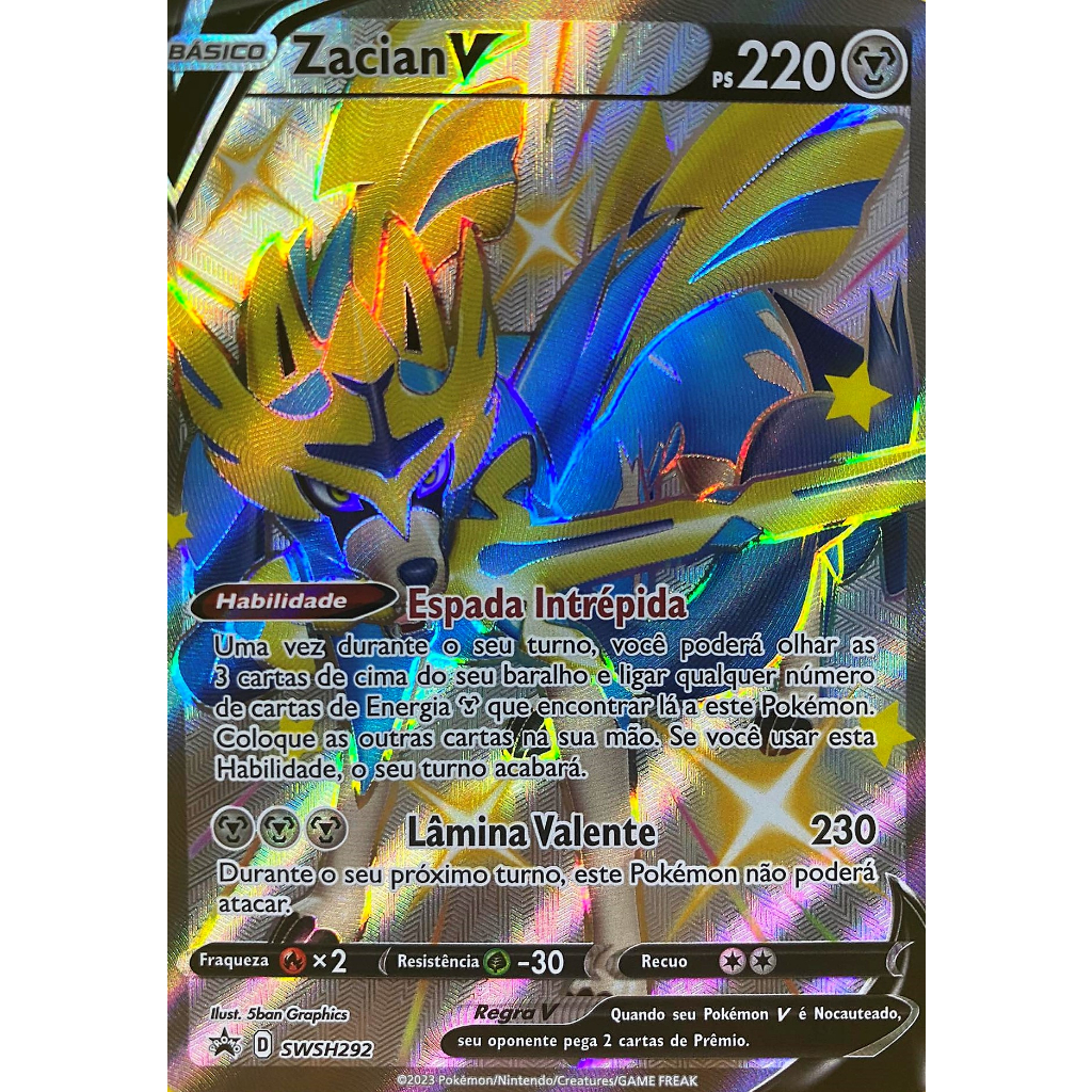 Carta Promo Zacian V Shiny Realeza Absoluta Pokemon TCG | Shopee Brasil