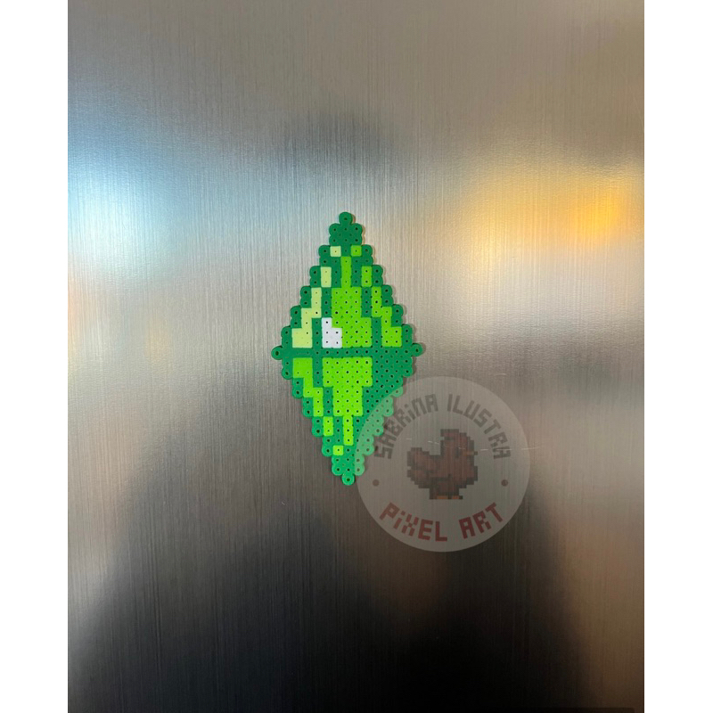 Chaveiro / Imã / Brinco balão de humor The Sims três cores perler beads hama beads pixel art gamer