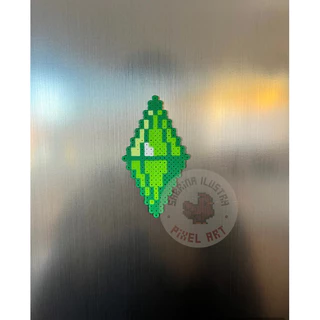 Chaveiro / Imã / Brinco balão de humor The Sims três cores perler beads hama beads pixel art gamer
