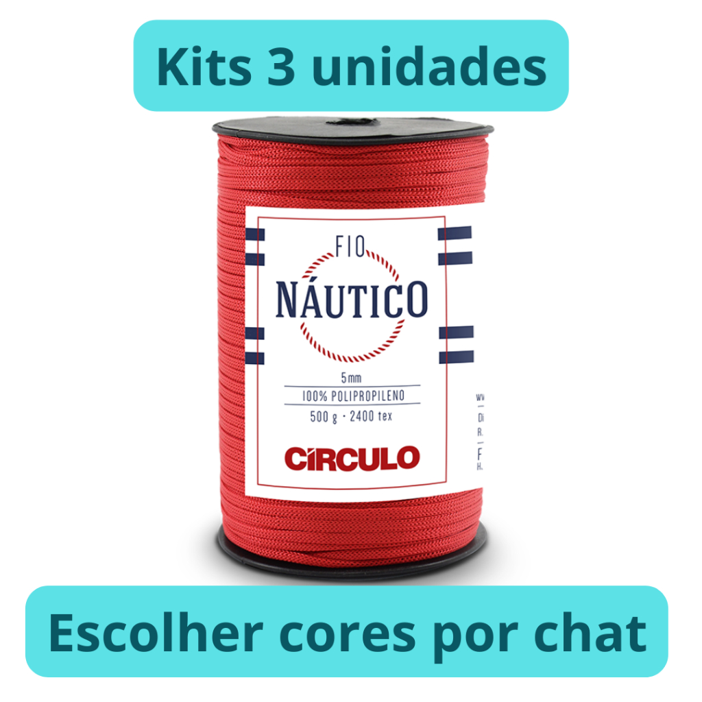 Kit 3 Cones de Fio Náutico Circulo 5mm - 500g | Shopee Brasil