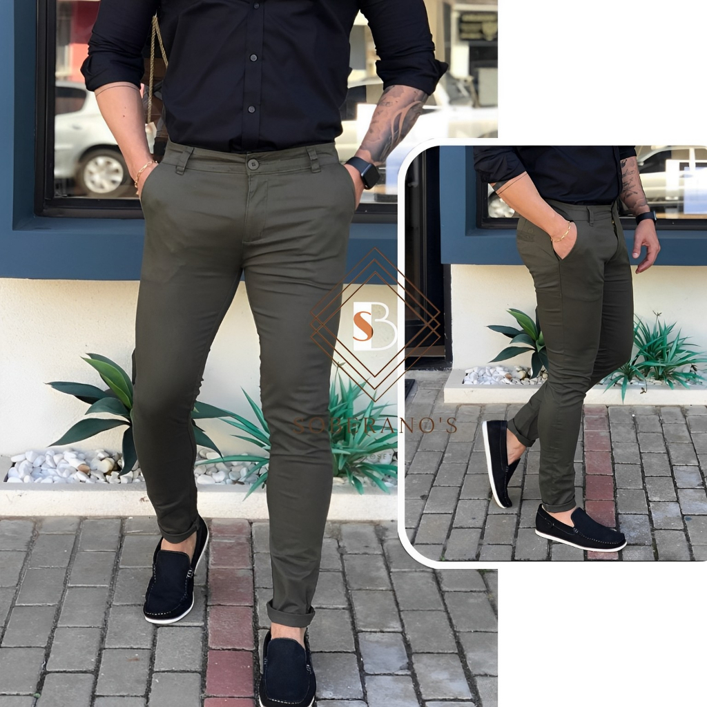 Calça Masculina SPORT FINO Alfaiataria BOLSO EMBUTIDO COM LYCRA