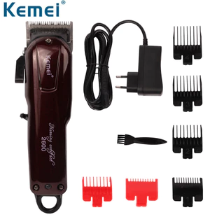 Máquina de Cortar Cabelo Profissional sem fio recarregável Kemei original cordless Km 2600 - bivolt 110v / 220v C/ Fonte