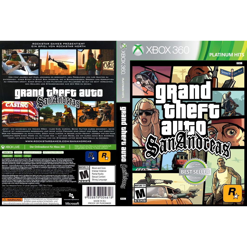 gta san andreas hd para xbox 360 Lt com capa