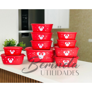 kit potes plastico hermetico 10 pote cozinha minnie