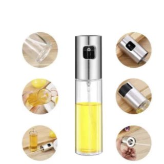 2 Spray Pulverizador Vidro Inox Borrifador Azeite Vinagreessenciais De Cozinha