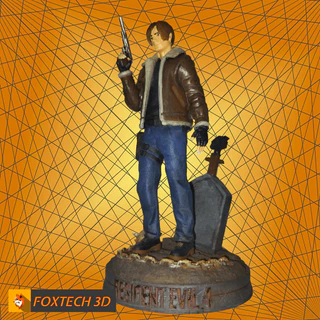 Leon Scott Kennedy Resident Evil 4 Remake Action Figure Boneco de Ação 18cm 1:10