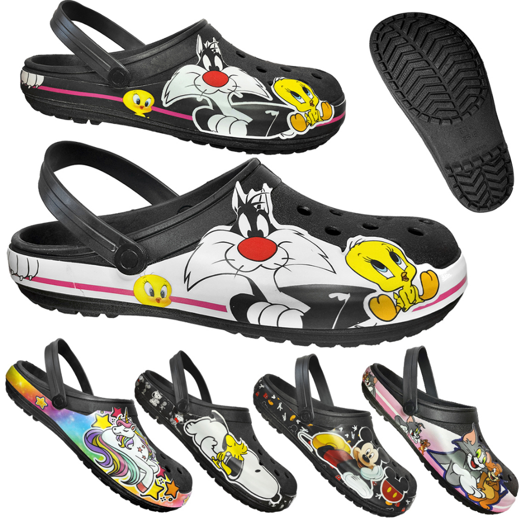 Babuche adulto Chinelo Feminino Piu Piu e Frajola Barbie Minnie Super Leve e Confortável