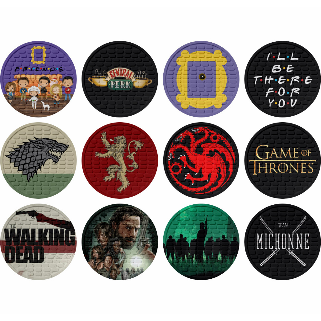 Porta Copos Friends Game Of Thrones The Walking Dead Series Geek Suporte De Copos Decorativos Para Casa Ou Bar Emborrachado 9 cm Bolachinha De Chopp